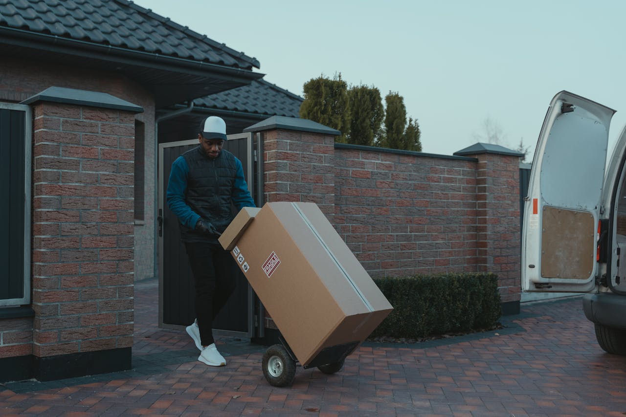 A Man Delivering Parcels